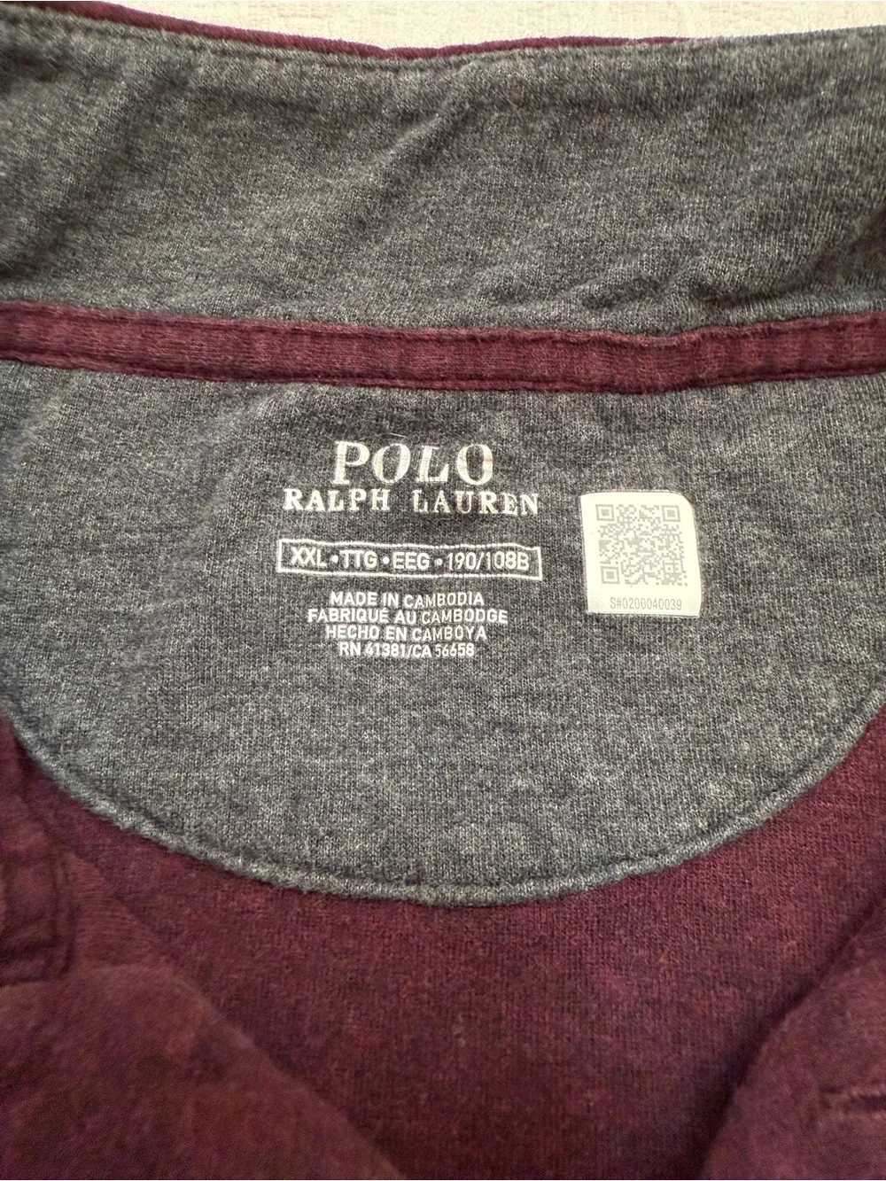 Polo Ralph Lauren Long Sleeve Button Pullover XXL 2XL Men’s Wine